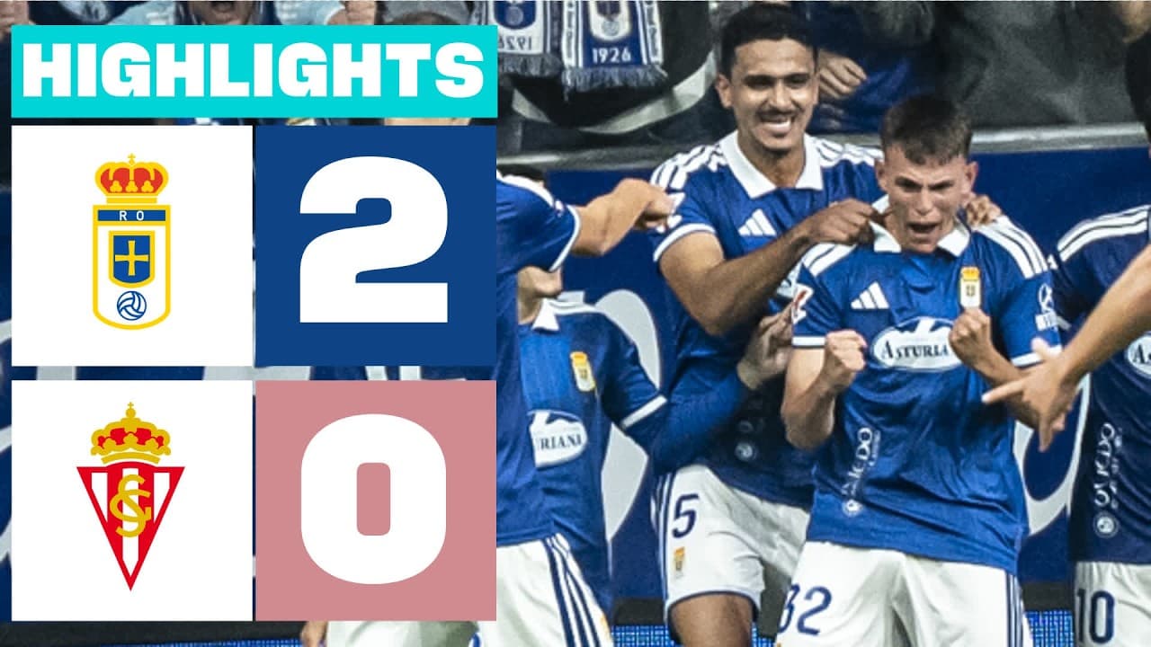 REAL OVIEDO 2 - 0 REAL SPORTING | RESUMEN LALIGA HYPERMOTION thumbnail