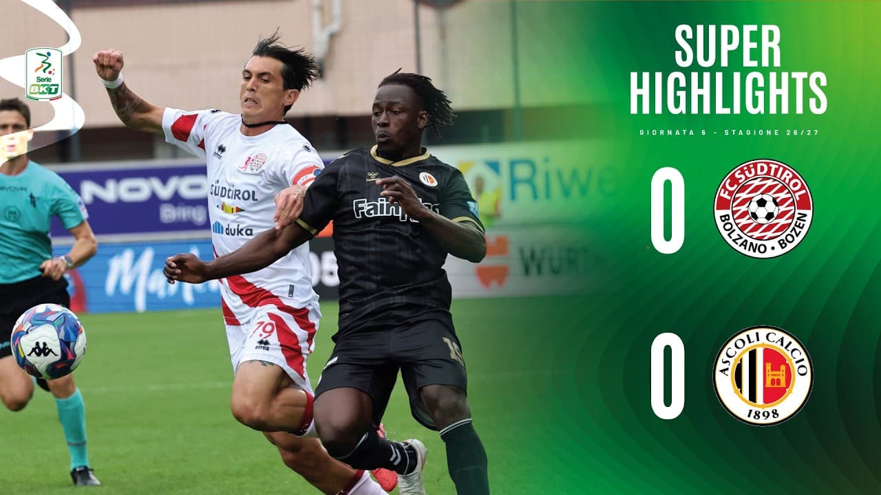 Südtirol-Ascoli 0-0 | SUPER HIGHLIGHTS | Serie BKT thumbnail