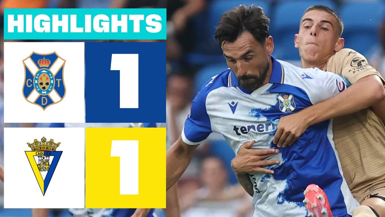 CD TENERIFE 1 - 1 CÁDIZ CF | RESUMEN LALIGA HYPERMOTION thumbnail