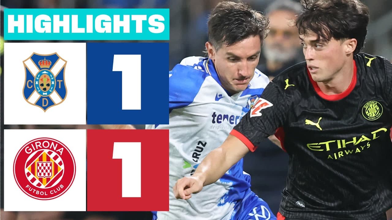 CD TENERIFE 1 - 1 GIRONA FC | RESUMEN LALIGA HYPERMOTION thumbnail