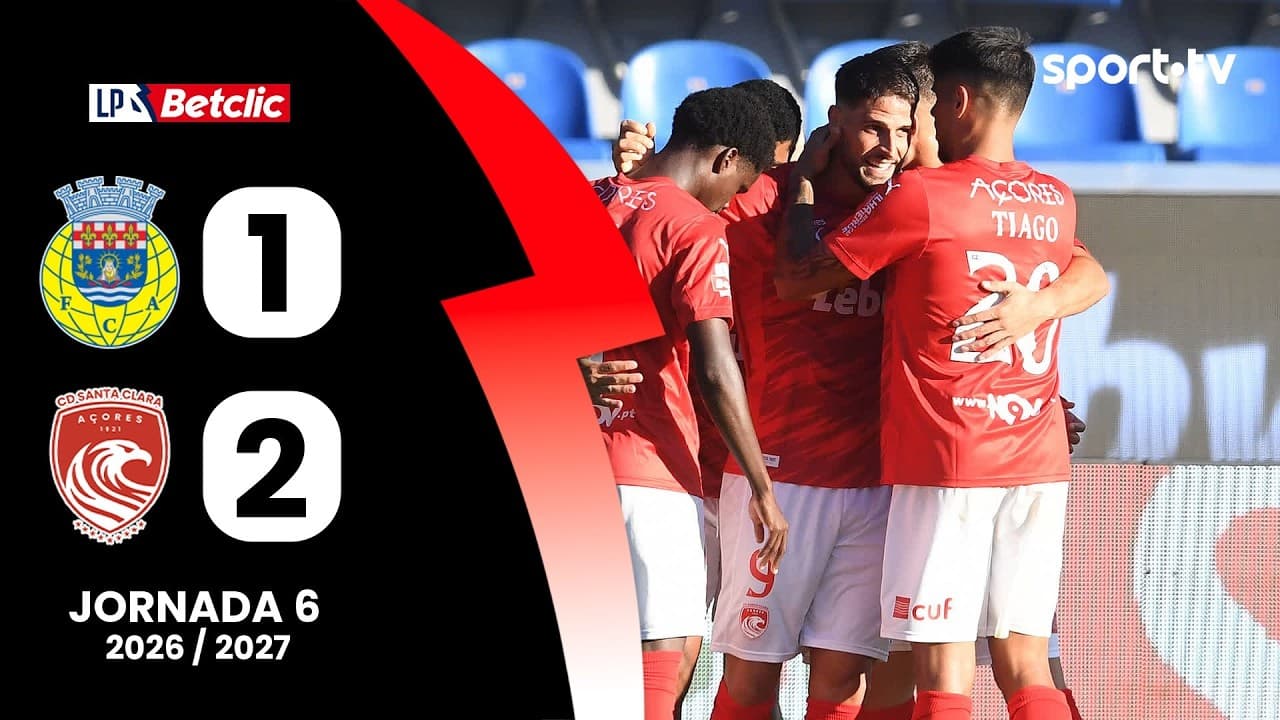 Resumo: Arouca 1-2 Santa Clara - Liga Portugal Betclic | sport tv thumbnail