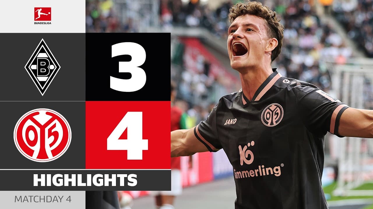 Spectacular Goal Festival! | BORUSSIA M'GLADBACH - MAINZ 05 | Highlights | Matchday 4 – Bundesliga thumbnail