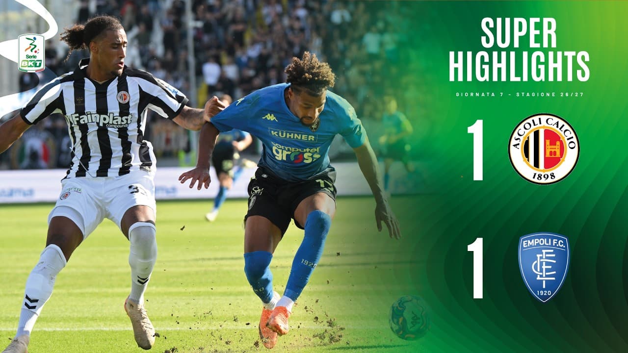 Ascoli-Empoli 1-1 | SUPER HIGHLIGHTS | Serie BKT thumbnail