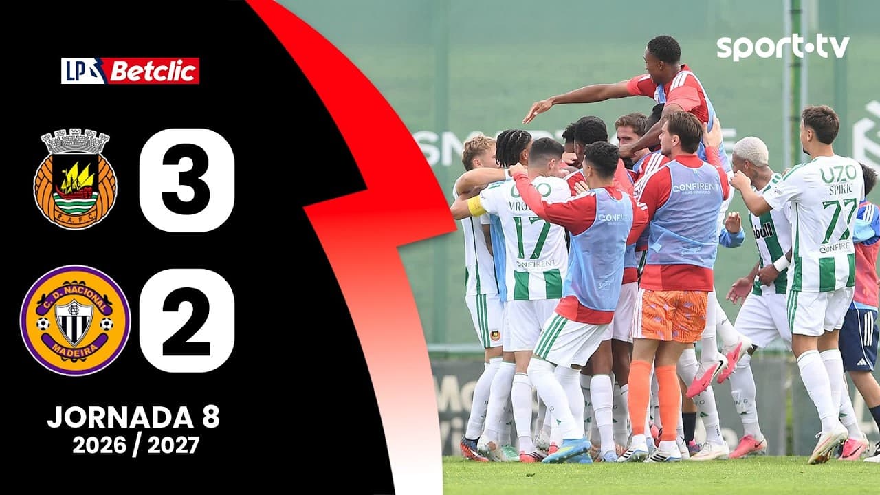Resumo: Rio Ave 3-2 Nacional - Liga Portugal Betclic | sport tv thumbnail