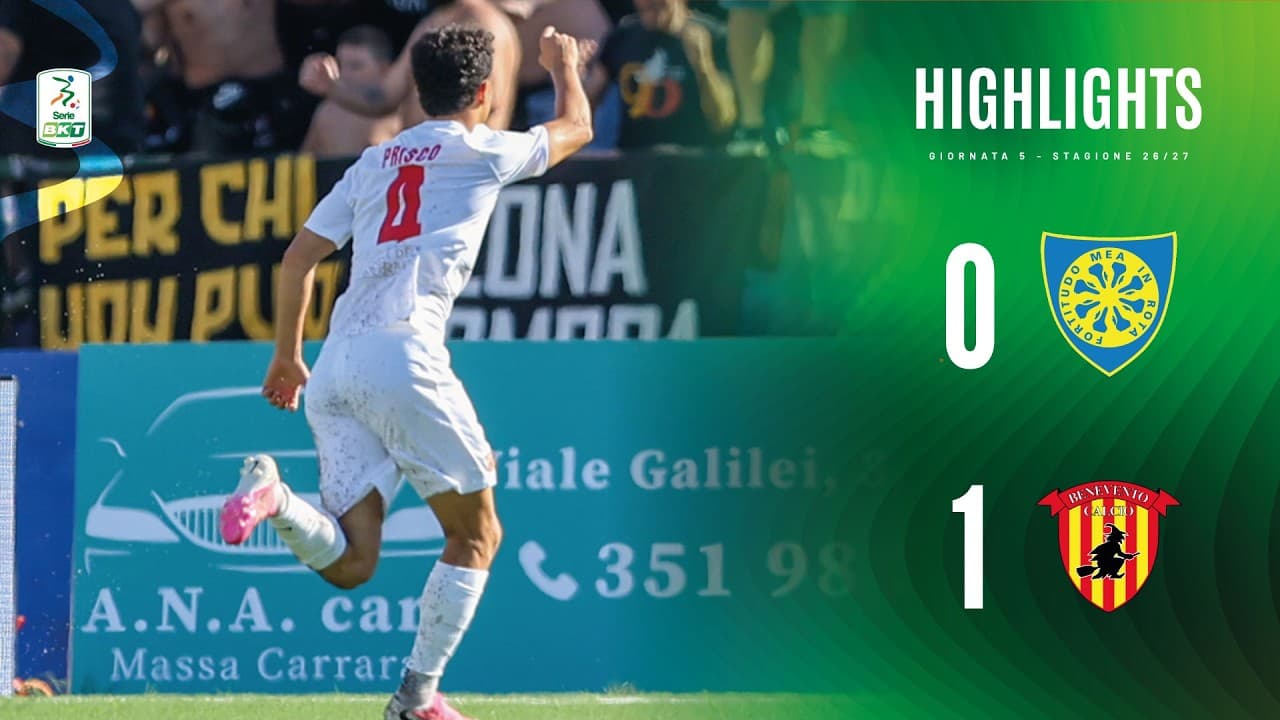Carrarese – Benevento 0 - 1| | Il Benevento vince grazie al gol di Prisco | HIGHLIGHTS Serie BKT thumbnail