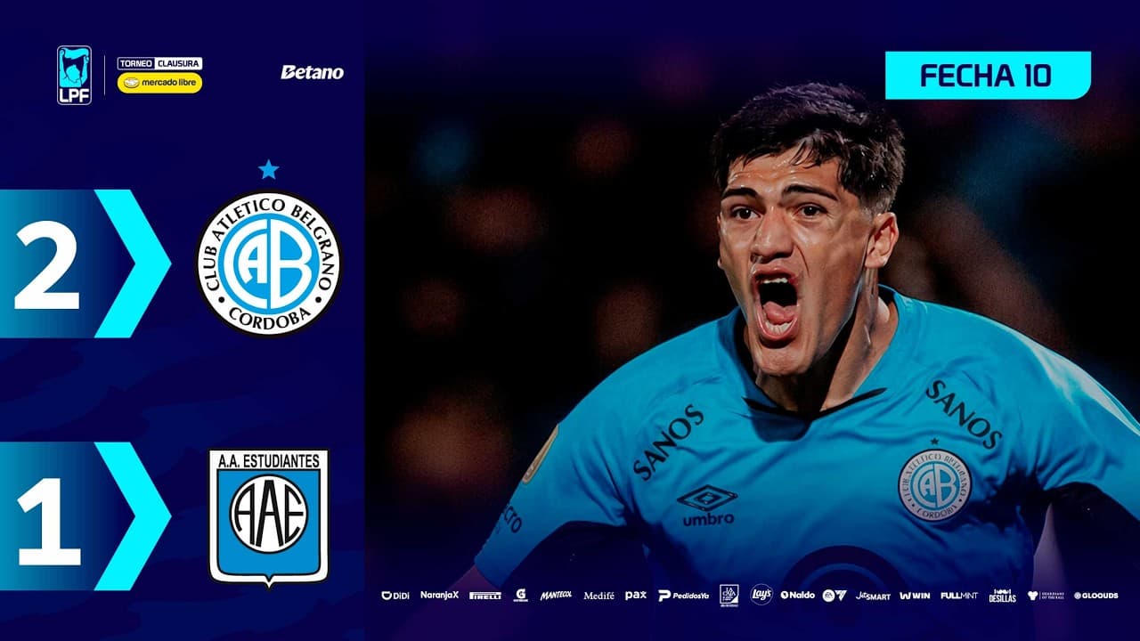 BELGRANO 2 - 1 ESTUDIANTES RC | Resumen del partido | #TorneoMercadoLibre Clausura 2026 🏆 thumbnail