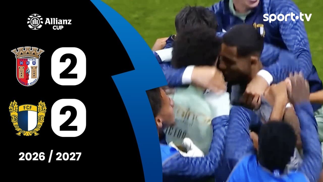 Resumo: Braga 2-2 Famalicão (1-3 após G.P.) - Taça da Liga | sport tv thumbnail