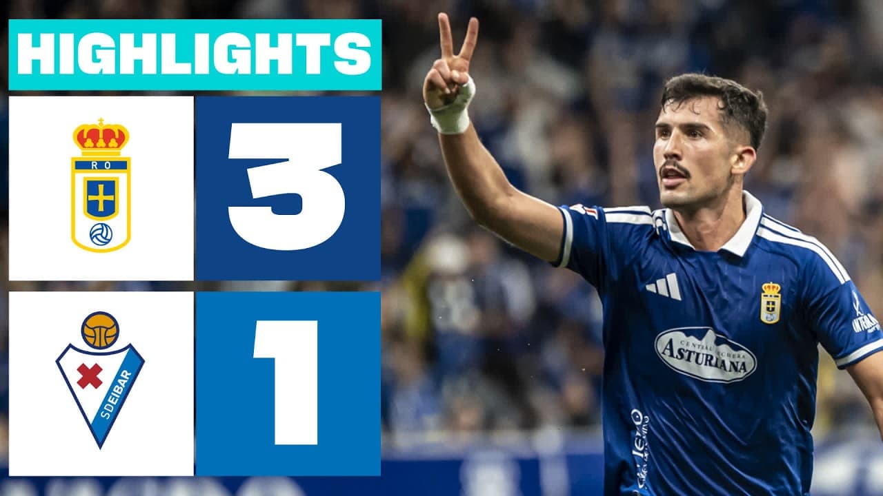 REAL OVIEDO 3 - 1 SD EIBAR | RESUMEN LALIGA HYPERMOTION thumbnail