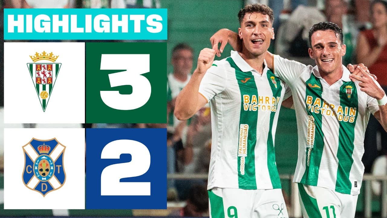 CÓRDOBA CF 3 - 2 CD TENERIFE | RESUMEN LALIGA HYPERMOTION thumbnail