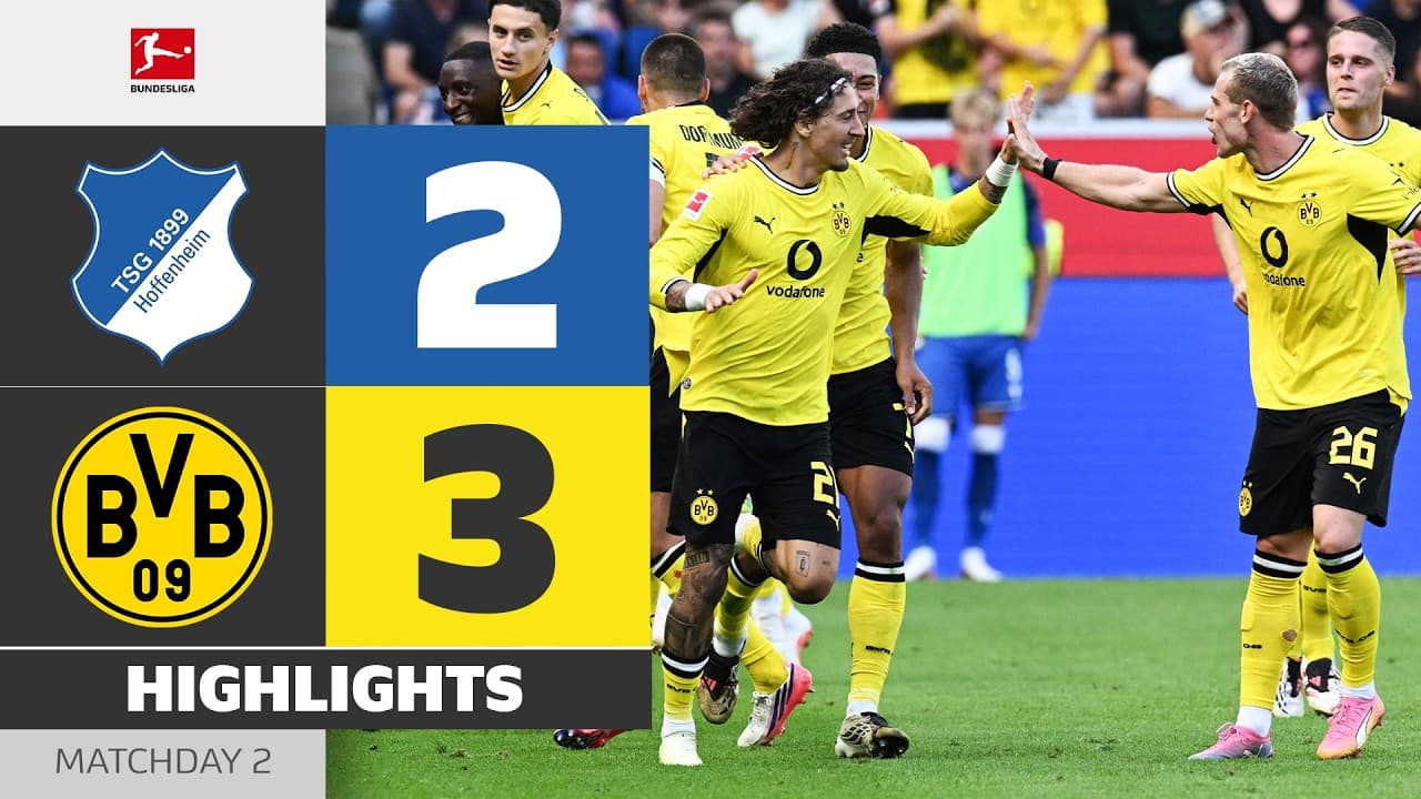 Guirassy Gets It Done! | HOFFENHEIM - BORUSSIA DORTMUND | Highlights | Matchday 2 – Bundesliga thumbnail
