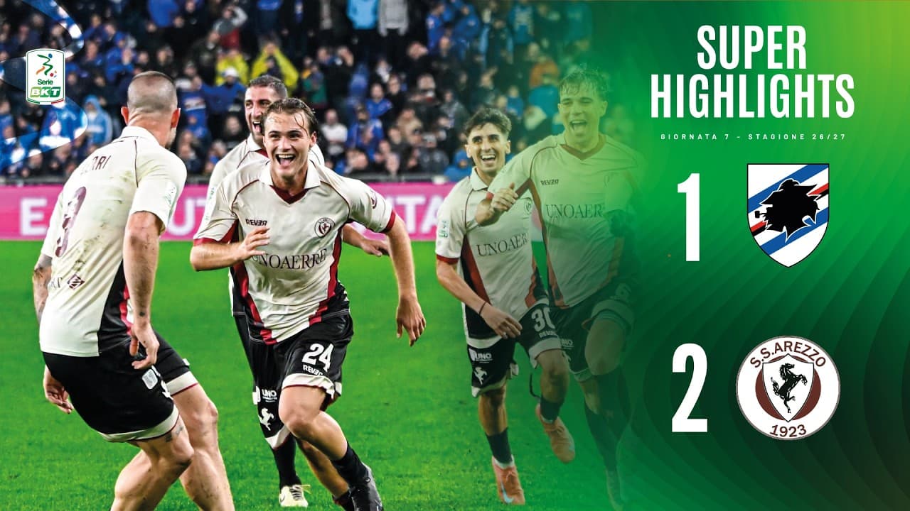 Sampdoria-Arezzo 1-2 | SUPER HIGHLIGHTS | Serie BKT thumbnail