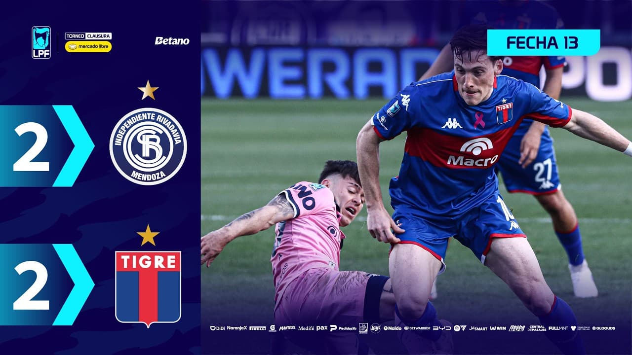 INDEPENDIENTE RIVADAVIA 2 - 2 TIGRE | Resumen del partido | #TorneoMercadoLibre Clausura 2026 🏆 thumbnail