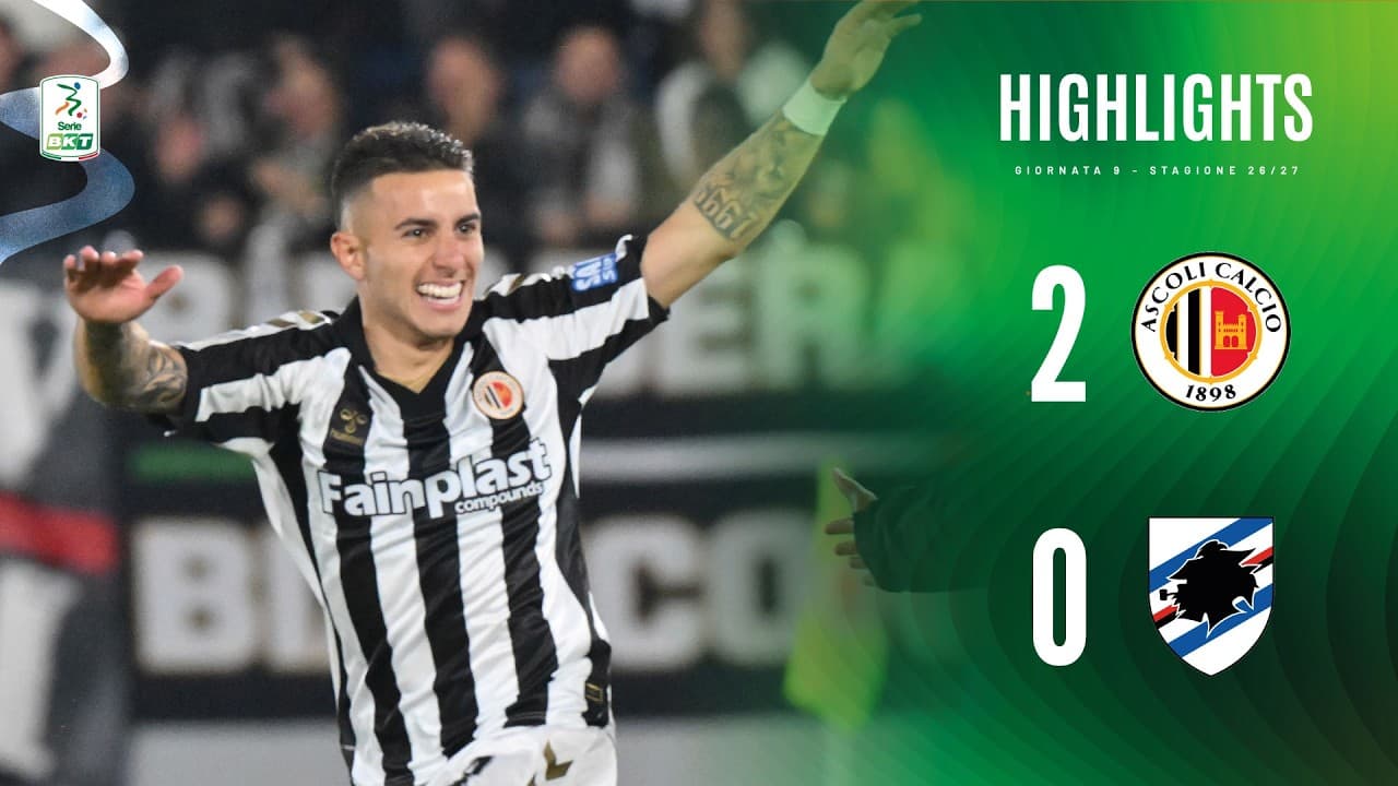 Ascoli-Sampdoria 2-0 | HIGHLIGHTS | Serie BKT thumbnail