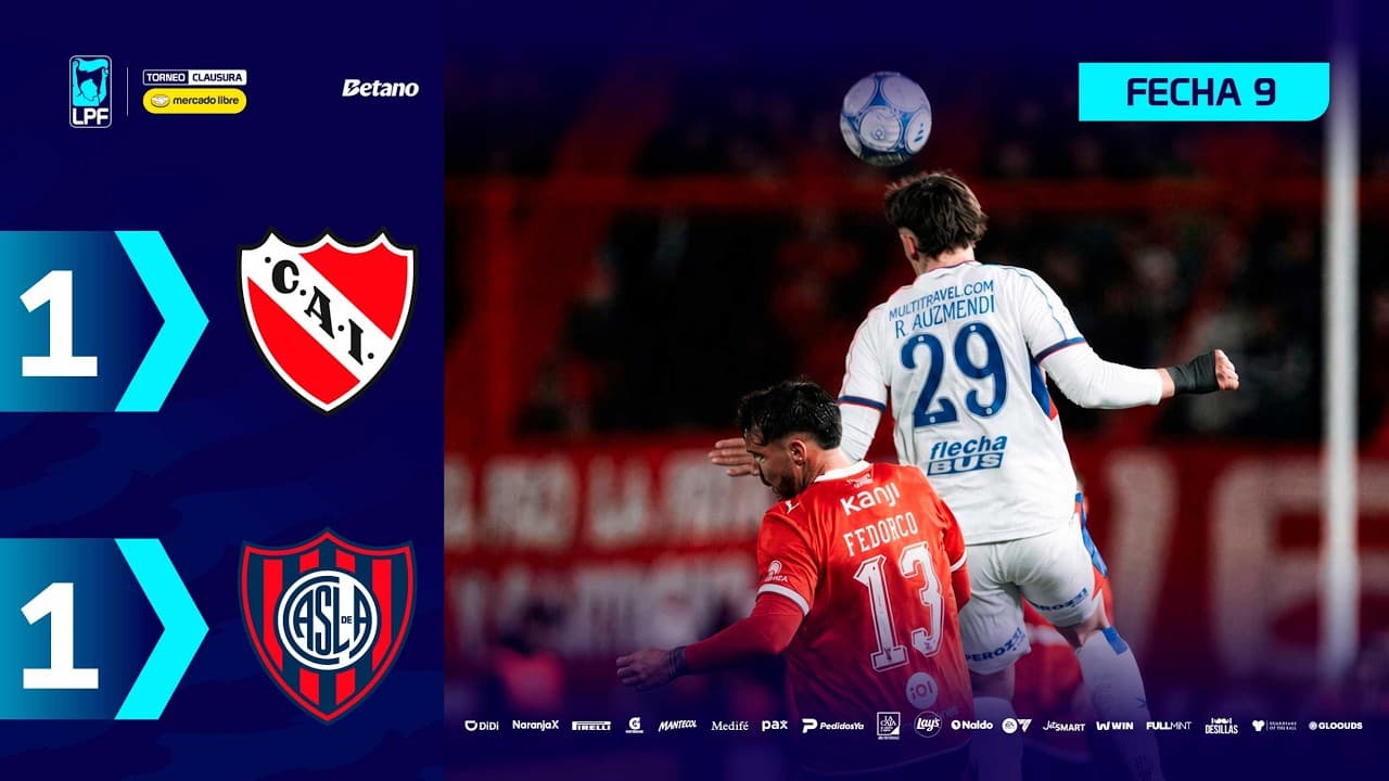 INDEPENDIENTE 1 - 1 SAN LORENZO | Resumen del partido | #TorneoMercadoLibre Clausura 2026 🏆 thumbnail