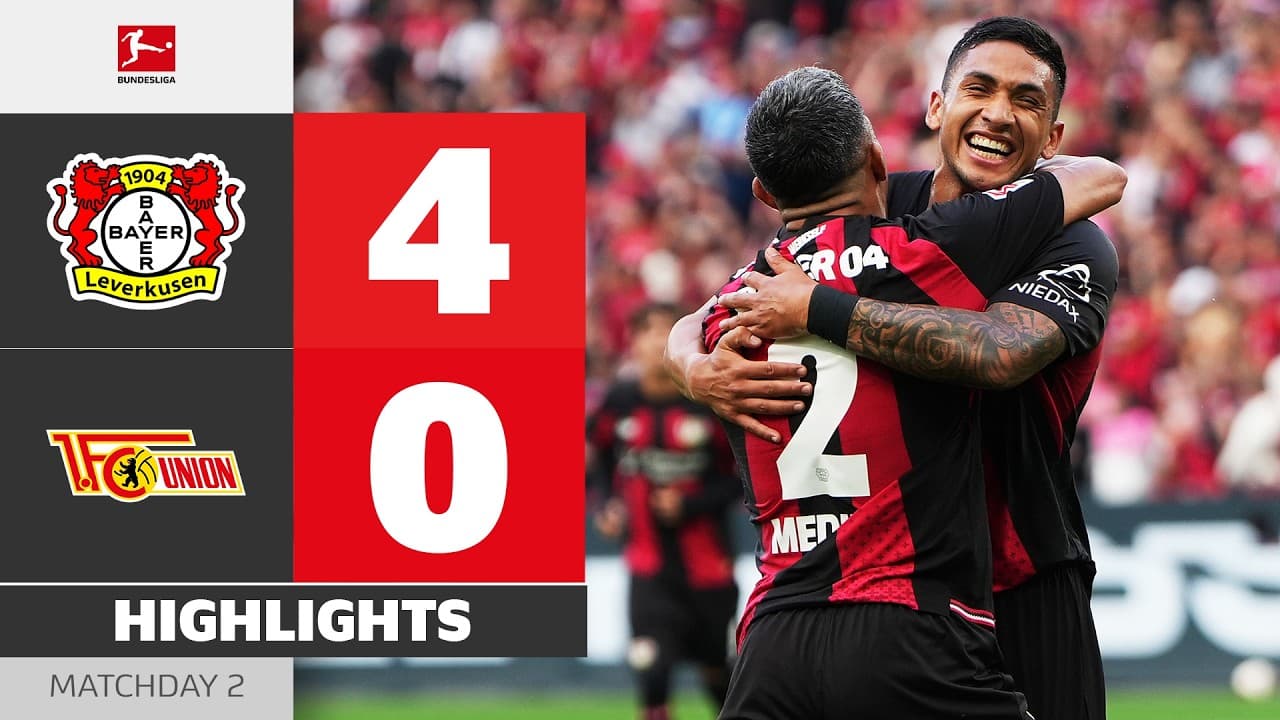 Goal After 43 Seconds! | BAYER 04 LEVERKUSEN - UNION BERLIN | Highlights | Matchday 2 – Bundesliga thumbnail