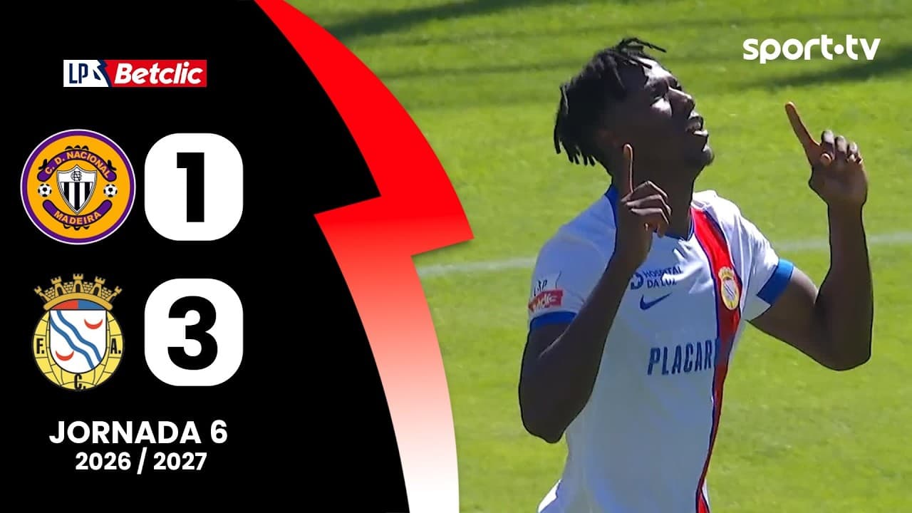 Resumo: Nacional 1-3 Alverca - Liga Portugal Betclic | sport tv thumbnail