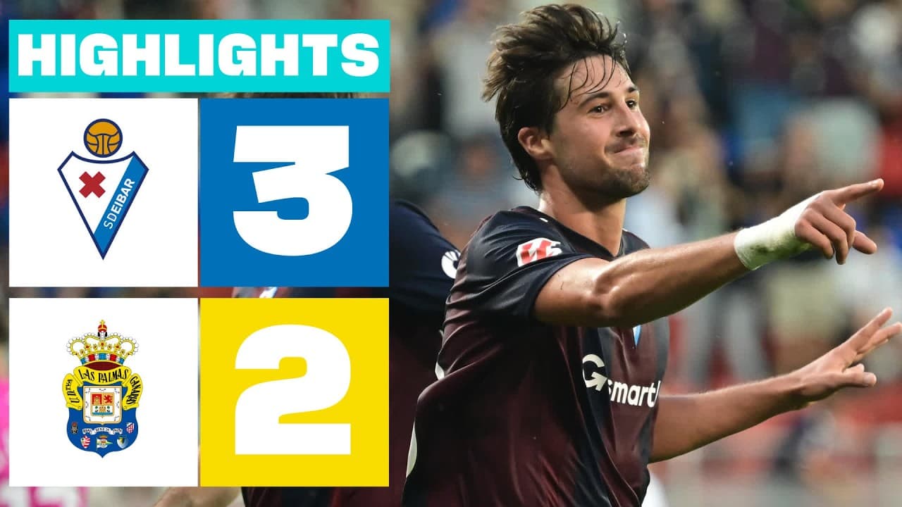 SD EIBAR 3 - 2 UD LAS PALMAS | RESUMEN LALIGA HYPERMOTION thumbnail