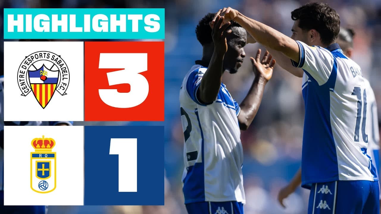CE SABADELL 3 - 1 REAL OVIEDO | RESUMEN LALIGA HYPERMOTION thumbnail
