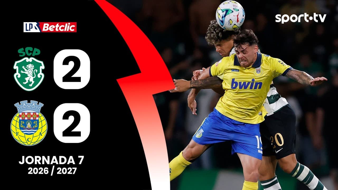 Resumo: Sporting 2-2 Arouca - Liga Portugal Betclic | sport tv thumbnail