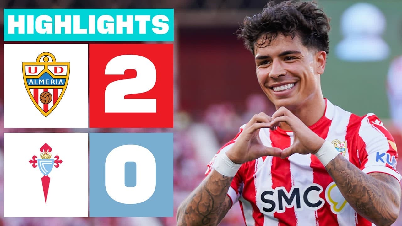 UD ALMERÍA 2 - 0 CELTA FORTUNA | RESUMEN LALIGA HYPERMOTION thumbnail