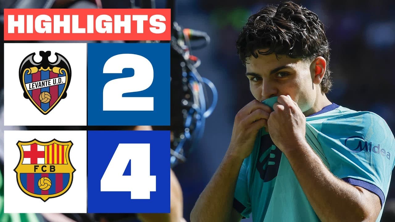 LEVANTE UD 2 - 4 FC BARCELONA | HIGHLIGHTS LALIGA EA SPORTS thumbnail