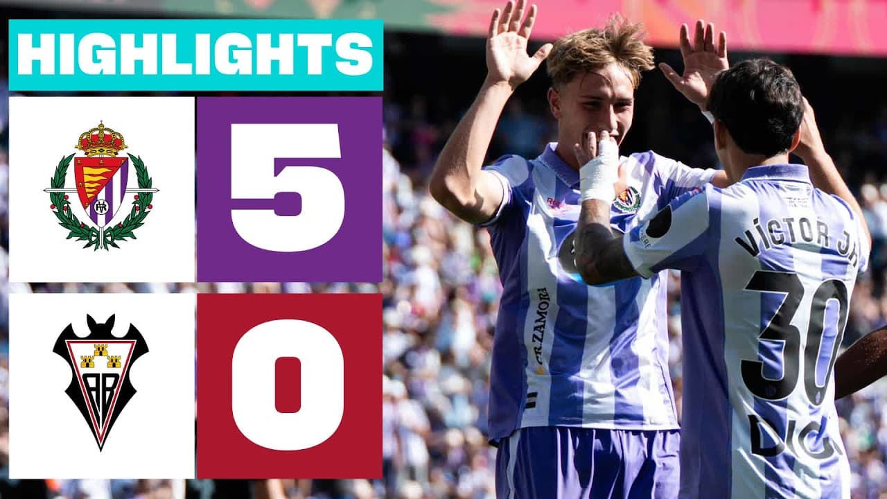 REAL VALLADOLID 5 - 0 ALBACETE BP | RESUMEN LALIGA HYPERMOTION thumbnail